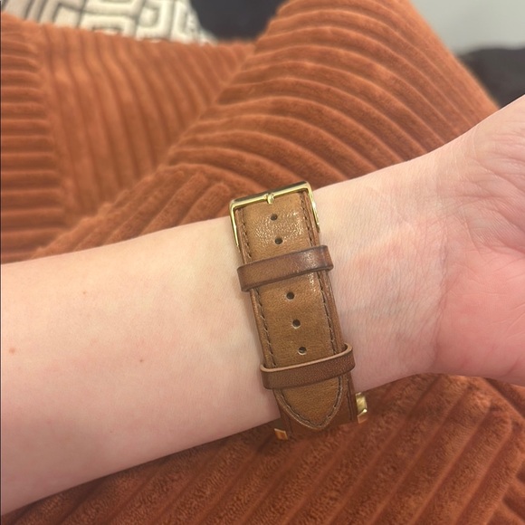 GUESS Gold Chronograph Watch with Brown Leather Strap - Picture 7 of 8